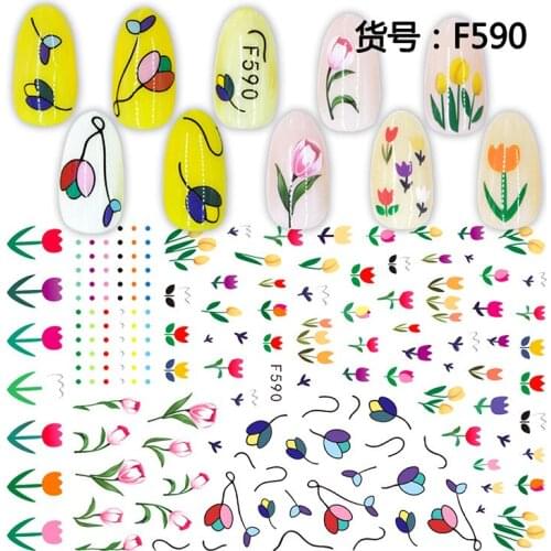 Morixi nail art sticker spring flowers butterfly plant cactus animals self glue manicure decoration nail strips WG074
