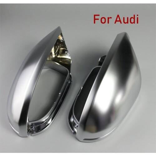 New 2pcs chrome-plated matte side mirror cover Error Free reversing mirror cover for Audi A6 S6 C7 4G 2012-2018