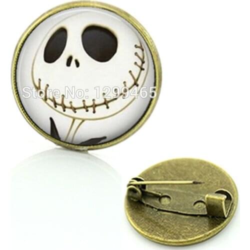 Limited Glass Pin Chakra Art Hot Energy Healing Jewelry Nightmare Before Christmas Brooch Souvenirs Gift C500
