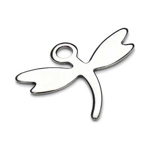 20pcs/lot 20mm*16.5mm Dragonfly pendant Metal stainless steel Flat Beads Buddha Beads For DIY bracelet Jewelry Making