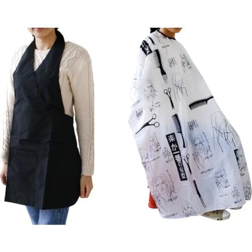 Pro Black Barber Apron Hair Cutting Hairdressing Gown Waterproof Salon Cape Haircutting Dyeing Styling Cloth, Pack of 2