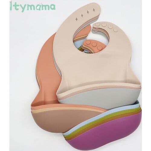 Silicone Breastplate Baby Bib Waterproof Solid Feeding Burp Cloth Drooling Scarf Infant Bandana Bibs For Newborn Baby Stuff