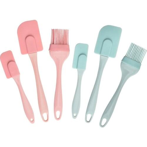 3Pcs/Set Cream Scraper DIY Bread Cake Butter Spatula Mixer Oil Brush Kitchen Baking Tool Silicone Spatula Non-stick