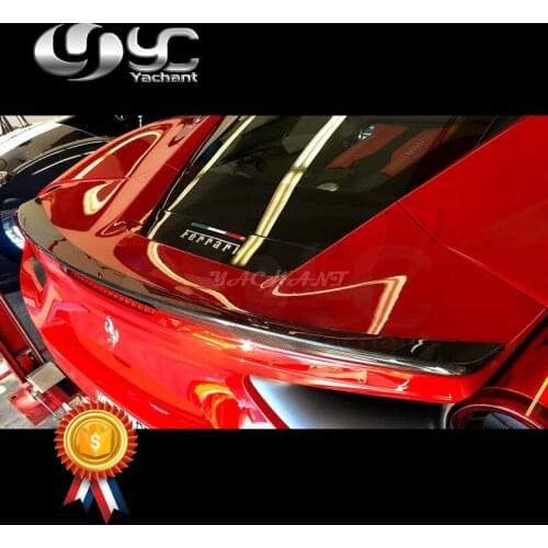 Car-Styling Dry Carbon Fiber Rear Trunk Spoiler Fit For 2015-2017 F488 GTB Linea Tesoro Style Raer Spoiler Wing
