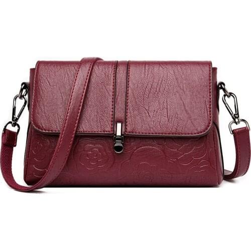 Flowers Crossbody Bags for Women Leather Messenger Bags Female Flap Shoulder Bag Sac Brand Designer Women Handbags High Quality
