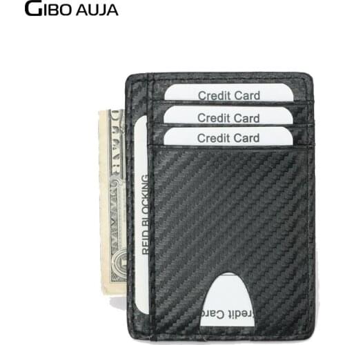 Carbon Fiber RIDF Blocking Card Holder Super Slim Wallet Minimalism Wallet Card Organizer
