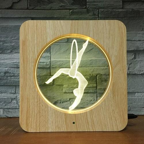 Yoga Design 3D LED Wooden Grain Night Light DIY Customized Lamp Table Lamp Kids Birthday Colors Gift Home Decor DropShipping