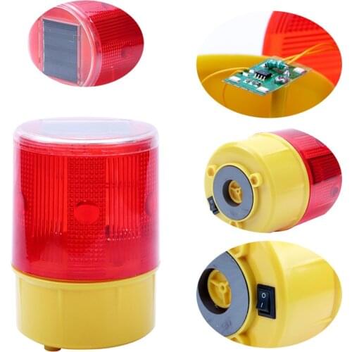 Solar LED Warning Light Rotary Beacon Light Lamp Boat Signal Warming Light Flash Light Alarm Lamp For Traffic Road
