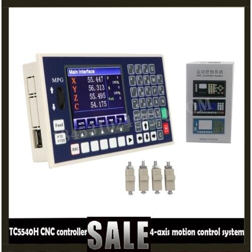 4-axis CNC controller motion control system U disk G code spindle control panel MPG independent lathe milling machine controller