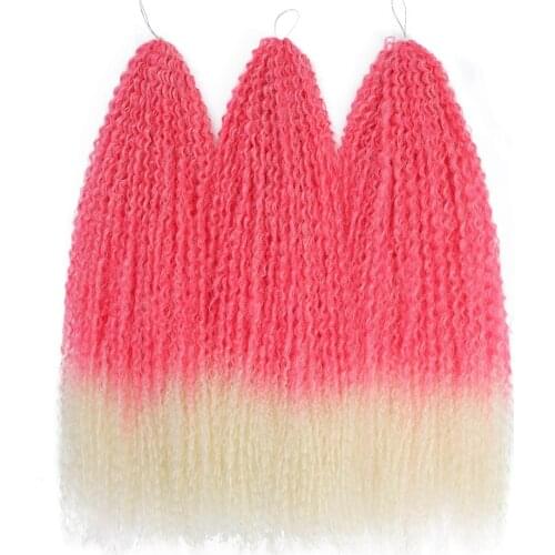 Crochet Hair Afro Curls Braiding Hair Extensions Synthetic African Braided Hair For Braids Kinky Curly Soft Ombre Pink Purple
