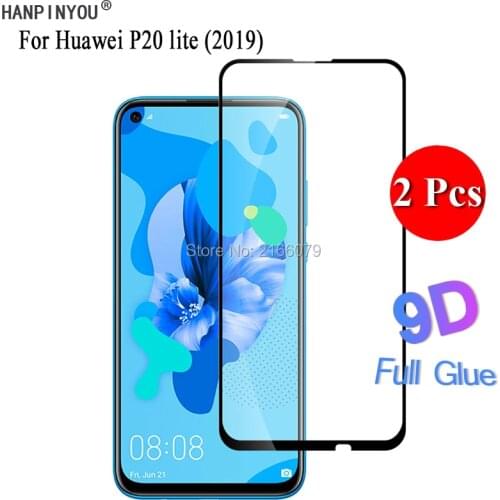 2 Pcs/Lot For Huawei P20 lite P20lite (2019) 6.4" 5D 6D 9D Full Glue Full Cover Screen Protector Tempered Glass Protective Film