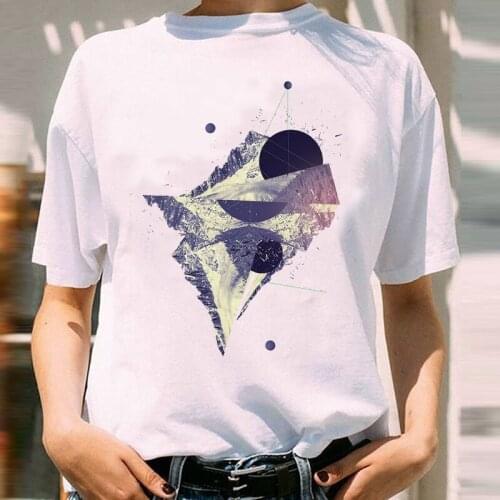 Women Graphic Space Universe Cartoon Mountain Vacation Girl 90s Short Sleeve Lady Print Female Clothes Tops Tees Tshirt T-Shirt