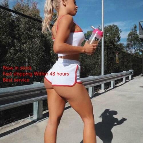 Women 2Pcs Yoga Suit Workout Gym Running Sports Bra Vest Shorts Athletic Set