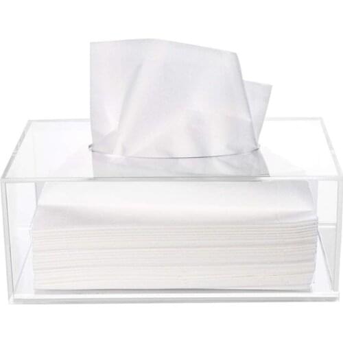 1PC Facial Tissue Box Clear Acrylic Tissue Napkin Container Organizer for Car