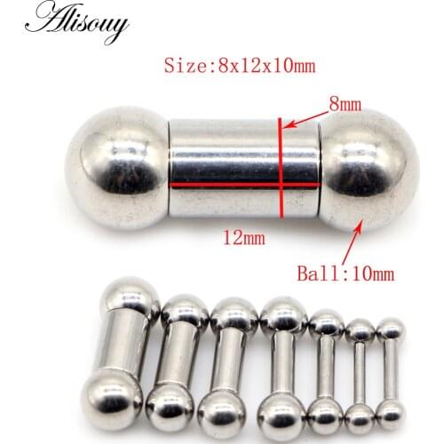 Alisouy 1pc Steel Balls Industrial Scaffold Straight Barbell Ear Piercing Tongue Bar Surgical Steel Eyebrow Tragus Nipple Ring