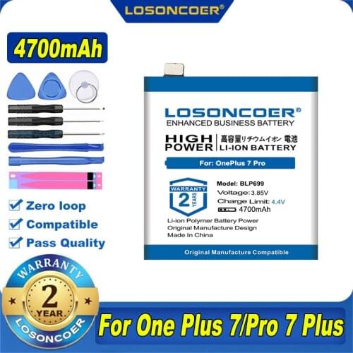 100% Original LOSONCOER 4700mAh BLP699 Battery For Oneplus 7 Pro Mobile Phone Batteries Free Tools