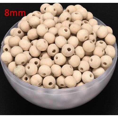 100Pcs 6/8/10/12/14mm Wooden Loose Beads for DIY Jewelry Earring Bracelet Craft бисер набор
