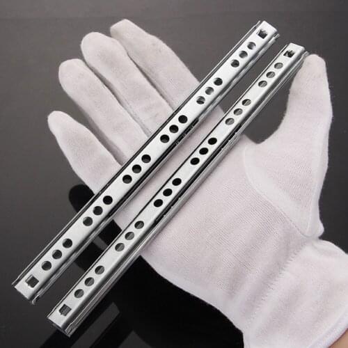 17/27/30 Wide Steel Ball Drawer Cabinet Runner Guides Groove Bearing Steel Slides Rails DIY 1 Pair Micro Guide Drawer steel