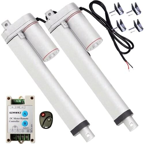 2 Linear Actuators 250mm 10" Stroke 1500N 330lbs With Wireless Remote Controller Bracket Set-12V DC Motor for Car Boat Door Auto