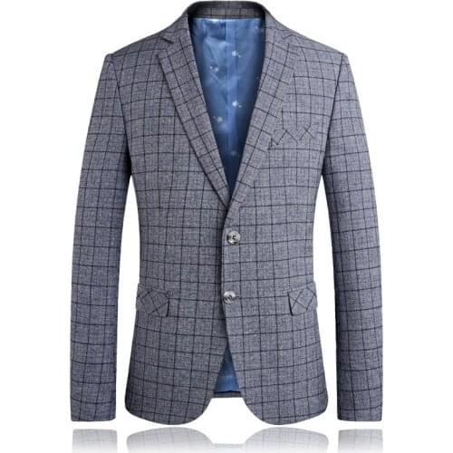 2019 New Arrival High Quality Men Plaid Suit Jackets Business Wedding Banquet Blazer Coats Men Jacket