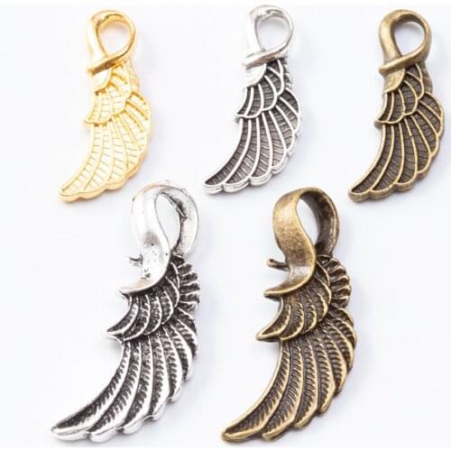 25/60 pieces of retro metal zinc alloy wing pendant for DIY handmade jewelry necklace making 7319-7321
