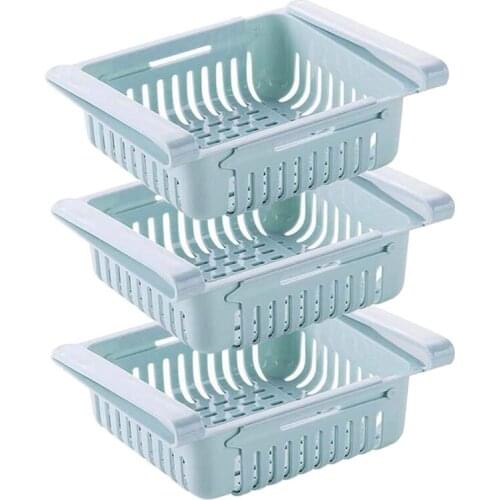 3 Pack Fridge Drawer Organizer,Retractable Refrigerator Organizer ,Refrigerator Storage Containers For Hanging Fruit