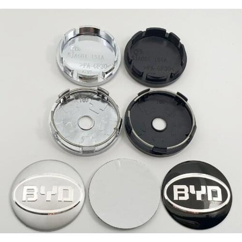4pcs 56mm 60mm BYD Car logo Wheel Center Cap rim Badge dust-proof covers decal refit Creative decoration emblem sticker styling