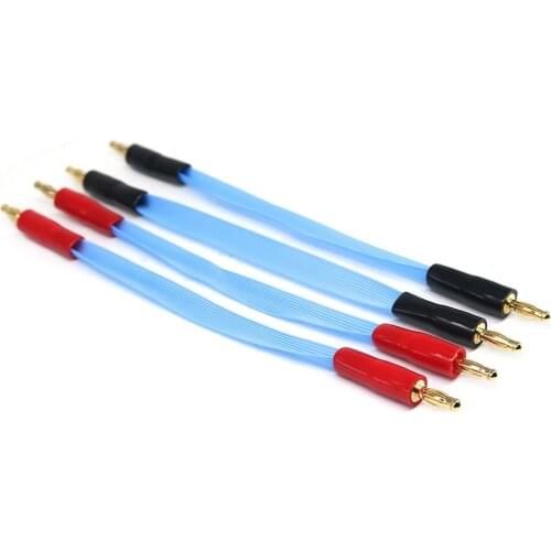 20cm 4pcs Hi-end DIY HIFI Copper Gold plated Banana to Banana Core Speaker Cable Cord Wire