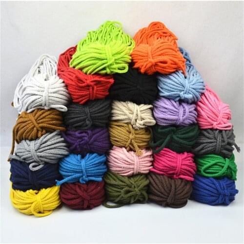 5mm*100yards Colorful White Cotton Cord Natural Beige Twisted Cord Rope Craft Macrame String DIY Home Decorative supply