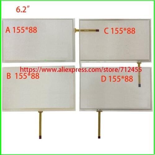 6.2 inch 4 wire resistive touch screen HSD062IDW1 -A00, A01 ,A02 TM062RDH03 PW062XS8 car DVD navigation screen 155*88mm touch