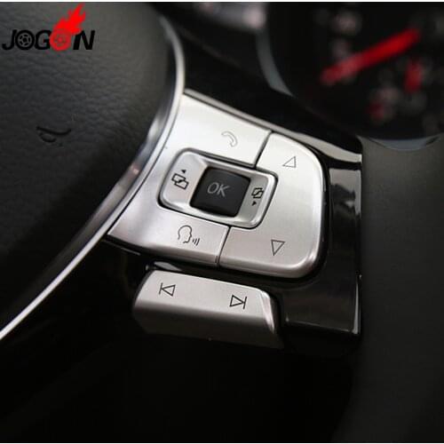 6PCS For VW Volkswagen Passat B8 JETTA Tiguan GOLF MK7 CC 2019 Car Steering Wheel Panel Knob Button Switch Trim Cover Sticker