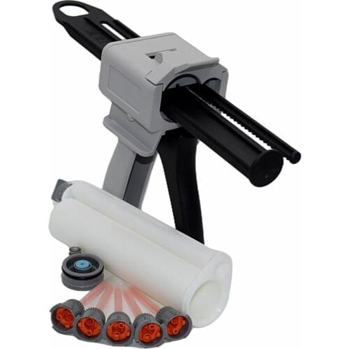 75ml Glue Adhensive Caulking Gun Dispenser 10:1 AB Glue Gun with 5pc 10:1 Static Mixing Nozzle and 75ml 10:1 Empty Cartridge