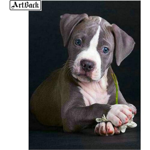 Full square / round drill diamond painting bulldog pet picture diamond embroidery animal 3d crystal mosaic wall sticker