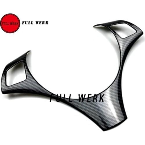 ABS Carbon Fiber Look Car Steering Wheel Decoration Trim Cover Sticker for BMW E90 3 Series 2005-2012 Steering Frame Interior Ac