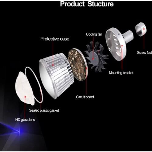 SANVI 2pcs K3 4300k 25W Car LED Projector Lens Headlight H7 9005 9006 H11 High Beam Light Spotlight Fog Light Car Light DIY