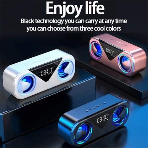 Portable Wireless Bluetooth 5.0 Speaker 4D Stereo Sound Loudspeaker Outdoor Double Speakers Support TF card/USB drive/AUX Player