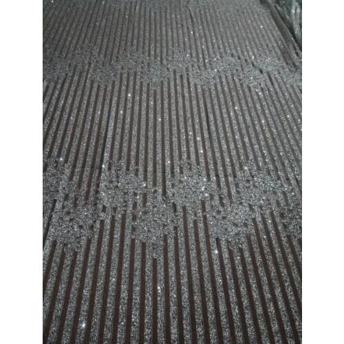 Shining African Tulle Lace Fabric L-52426 Latest glued glitter African French Lace Fabric