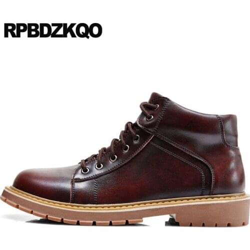 Lace Up Ankle Boots British Style Army Non Slip 2018 Designer Shoes Men High Quality Combat Booties Autumn Waterproof Military