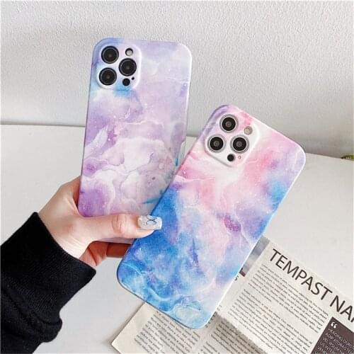 Glitter Rendering Phone Case For iPhone 12 11Pro Max MINI XR XS X 7 8 Plus SE 2020 Soft Shockproof Bumper IMD Back Cover