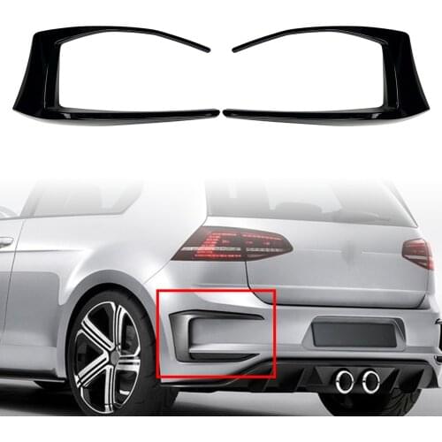 Black Rear Bumper Spoiler Fog Light Cover For VW Golf 7 GTI R GTD Mk7 2012-2015