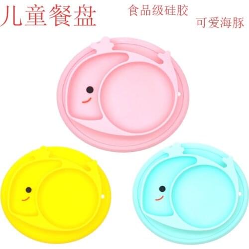 Childrens Tableware Silicone Dinner Plate Integrated Cartoon Baby Split Non-Slip Placemat Ates Cubiertos Bebe Assiette Platos