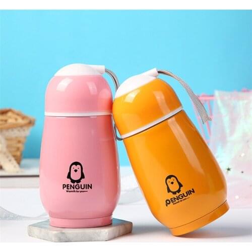 Double stainless steel penguin mug creative water cup business gifts custom logo cartoon insulation cup