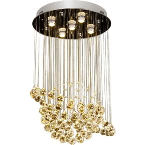 Crystal Chandelier Lighting Ball Design Lamp Round Indoor Light For Living Dining Room Staircase Lobby New Home Decoration