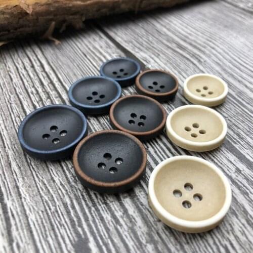 15-28mm round resin buttons four-holes bowl-shaped frosted retro big buttons men and women windbreaker suit pants button spot