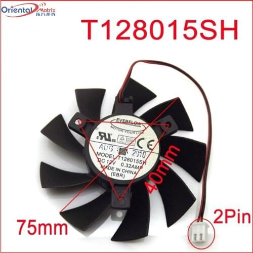 T128015SH 75mm 12V 0.32A Video Card Fan For Gigabyte GTS450 N240 N250 GTS240 250 Graphics Card Cooling Fan
