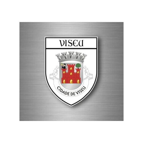 Hot Sell Sticker Car Motorbike Coat of Arms City Flag Portugal Viseu Stickers for Laptops, Office Supplies, Motorcycles, Cars