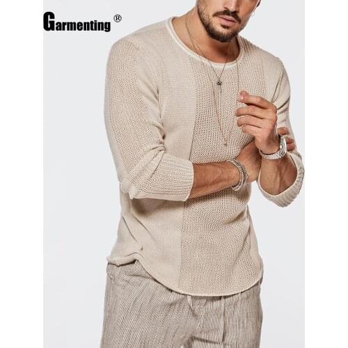 Plus Size 3XL Men Pleated Sweater Top Streetwear Long Sleeve masculinas pull homme ropa Knitted Sweater Man Casual Pullovers