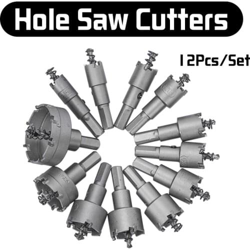 12Pcs/Set Metel Hole Saw Tooth Kit Drill Bit Set Stainless Steel Alloy Wood Cutter 15mm-50mm Universal Cutter Tool Accessories
