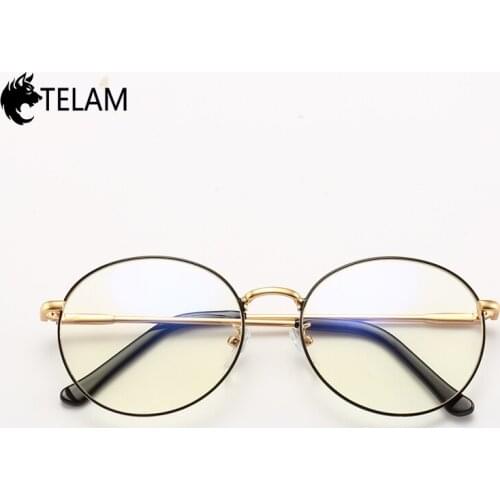 2019 New Woman Glasses Frames Clear Lens Glasses Men Eyeglasses Frame Vintage Metal Round Optical Spectacle Frame