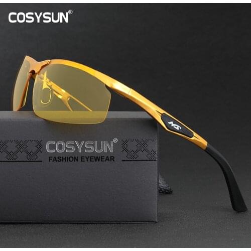 Night Vision Driving Glasses Men night driver Goggle men Sunglasses for Night vision Lens Aluminium Alloy Night sunglasses men